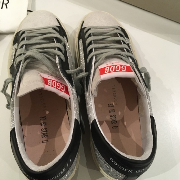 Golden Goose Hi Star Silver Leopard/Black Star NIB - Picture 7 of 10